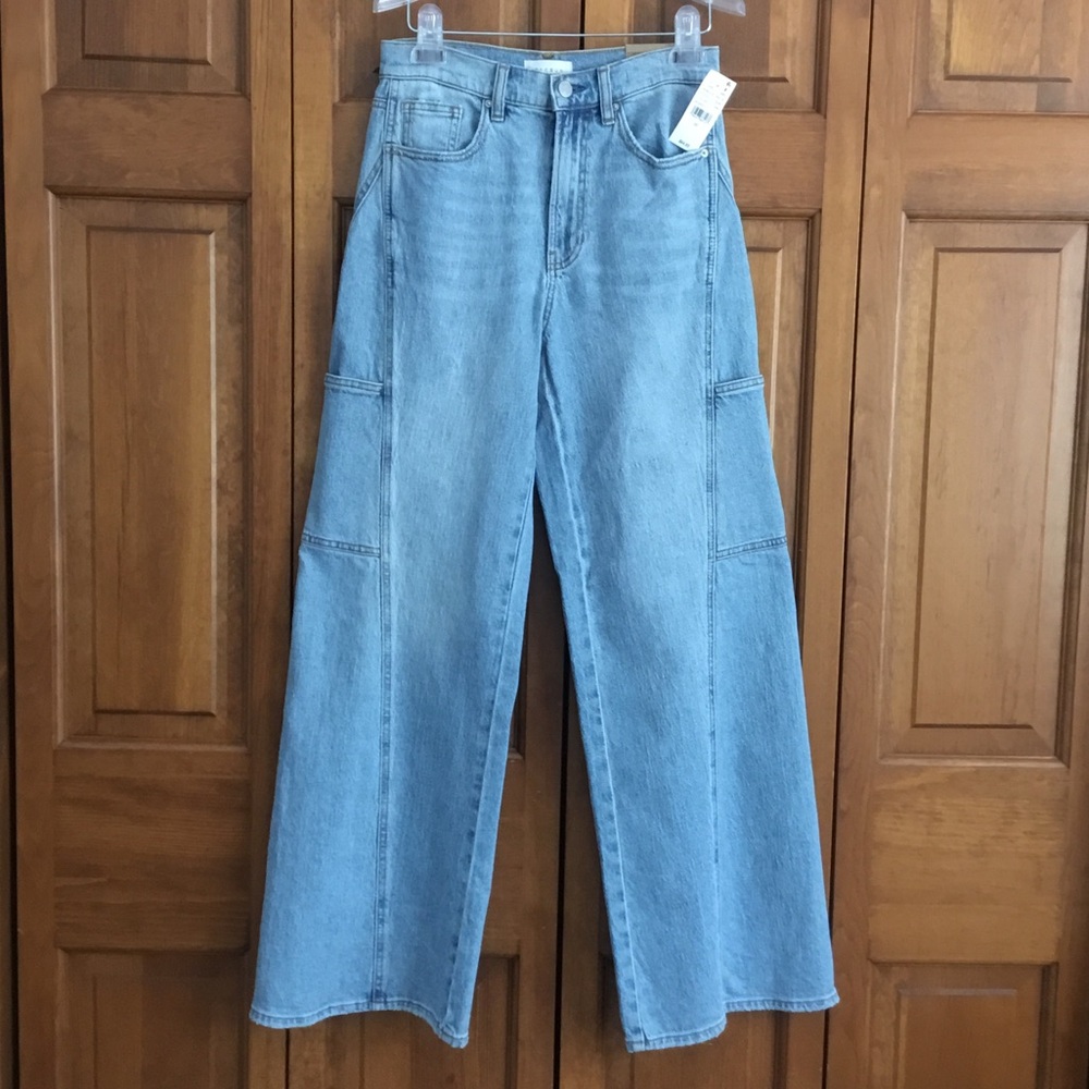 NWT PacSun Light Blue Flare Jeans wide side panels
